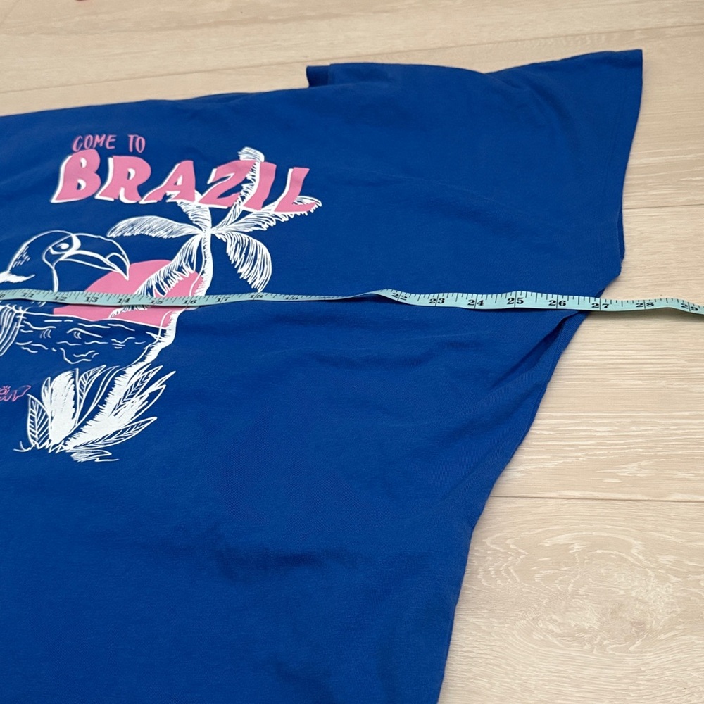 FARM Rio Anthropologie Blue Pink Brazil Graphic Muscle Tank - Picture 5 of 8